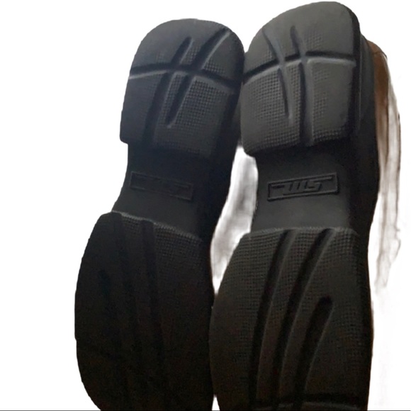 VINTAGE STEVE MADDEN PATENT LEATHER PLATFORM WEDGE MULES LOAFERS 6B - Picture 8 of 9